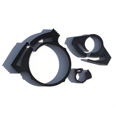 nylon hose clamps, Heyco clamps, plastic hose clamps, 