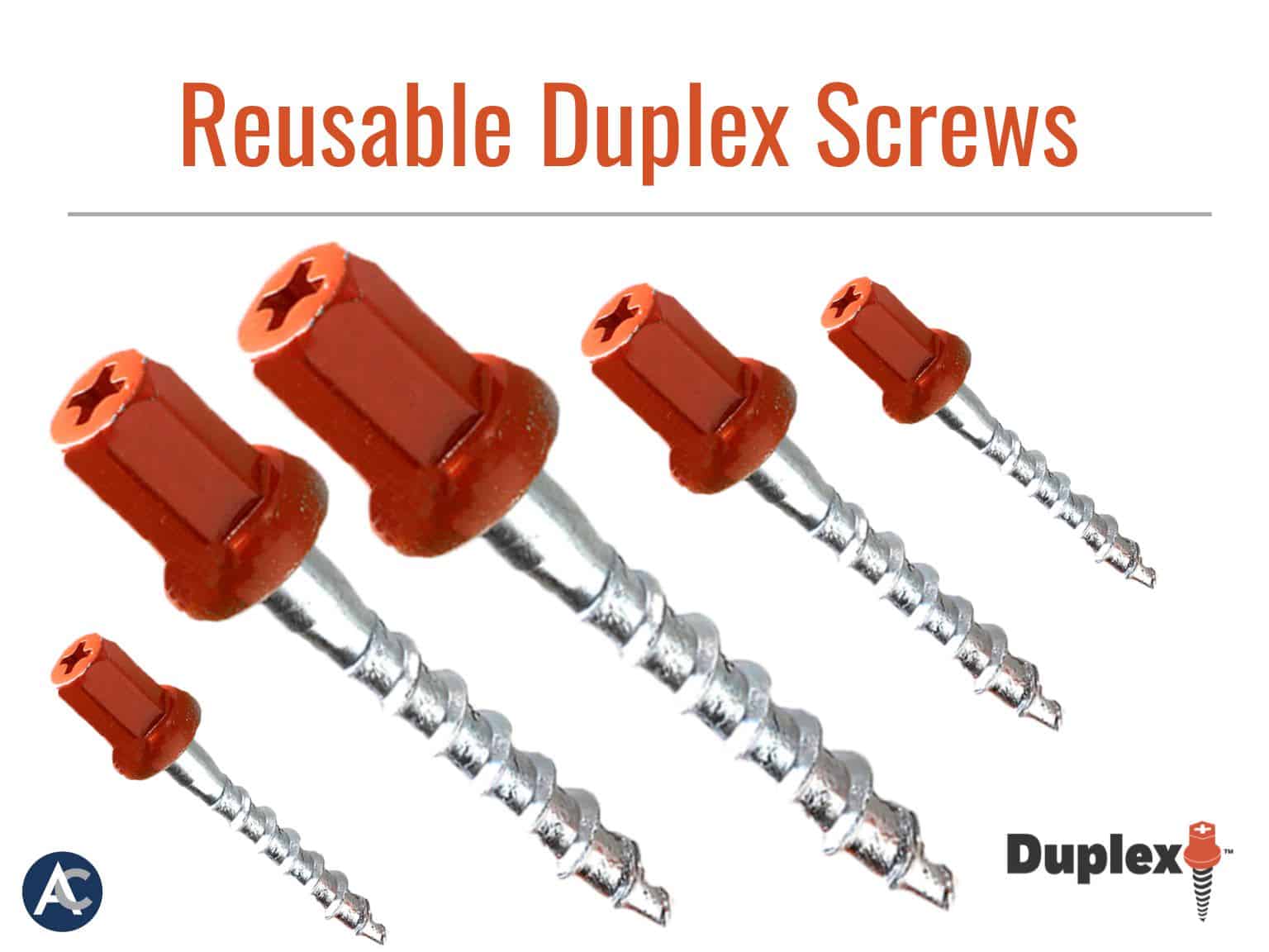 Reusable Duplex Screws