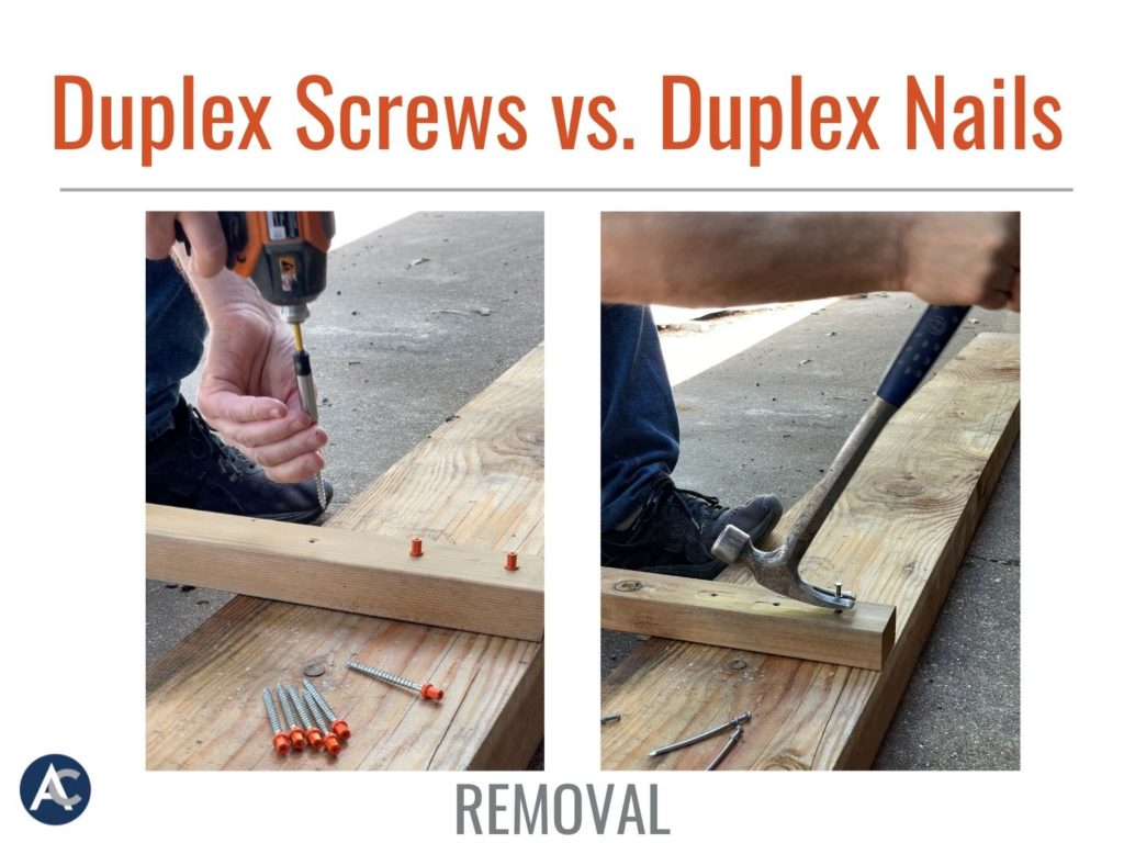 Removing Duplex Screws