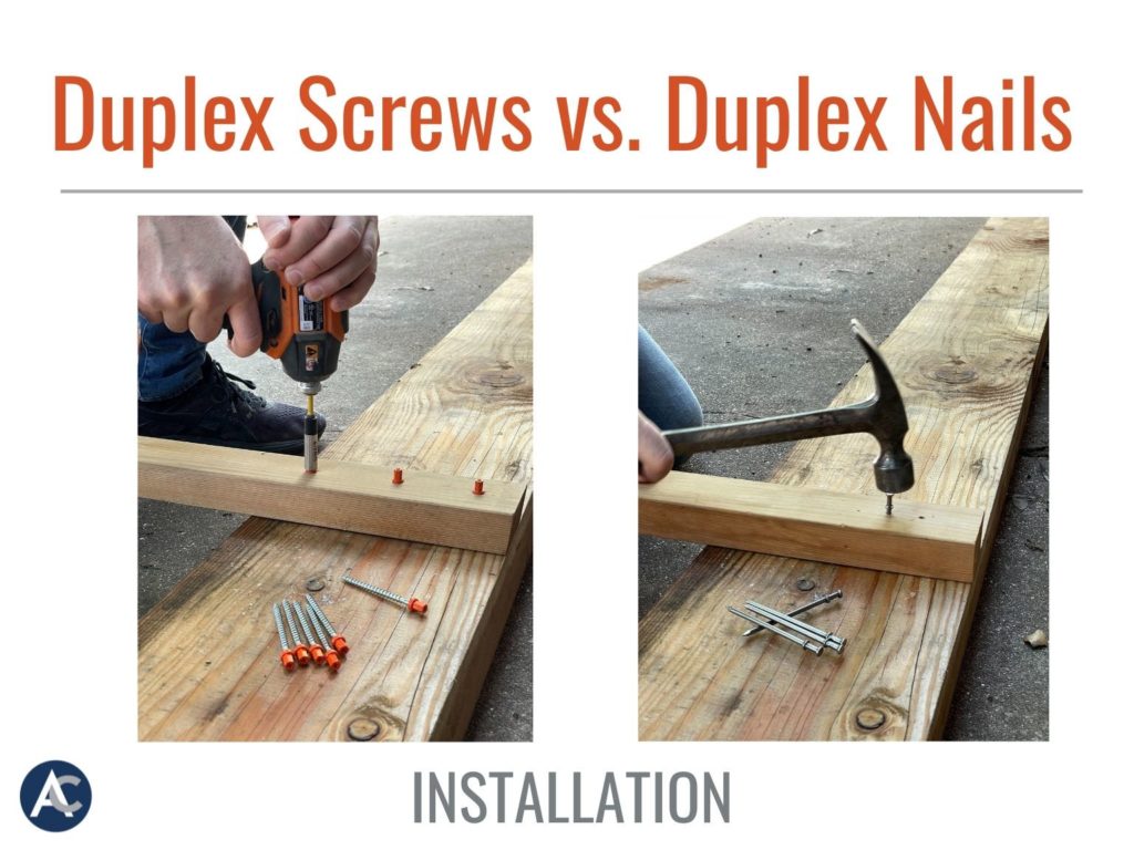 Installing Duplex Screws