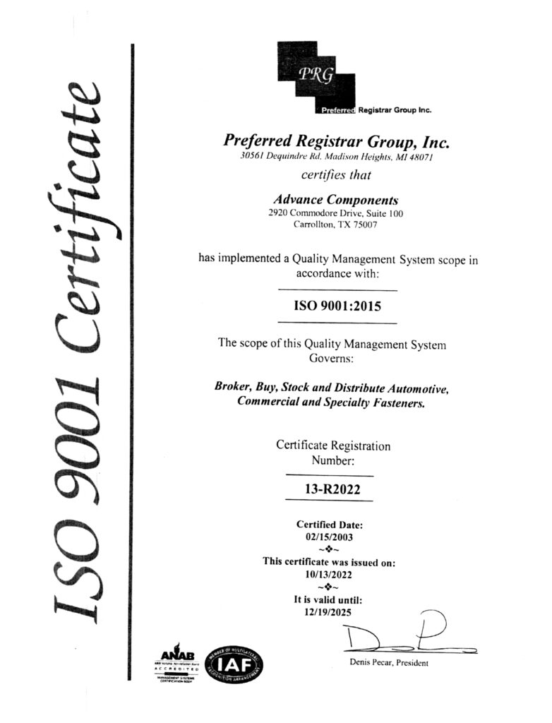 Advance ISO Cert.